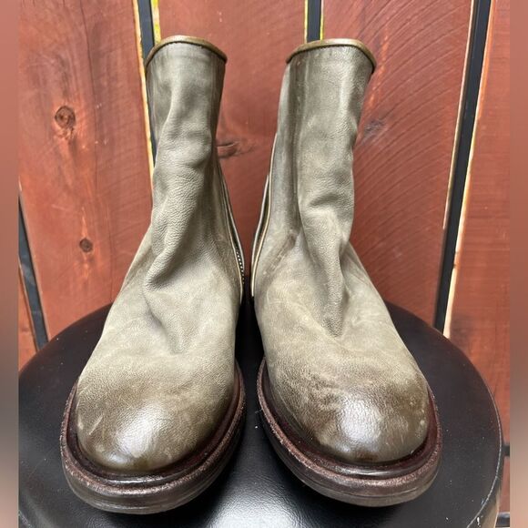 A.S.98 Fleetwood Zipper Leather Ankle Booties Green size 41EU - Picture 3 of 8